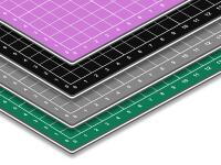 Schneidematte A1 in 60cm x 90cm - Farben: gr&uuml;n/schwarz - grau/grau - schwarz/schwarz oder pink/grau